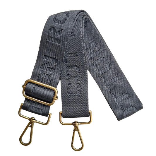 Cotton Road Adjustable Bag Strap: CLASSIC BLACK Tonal Logo
