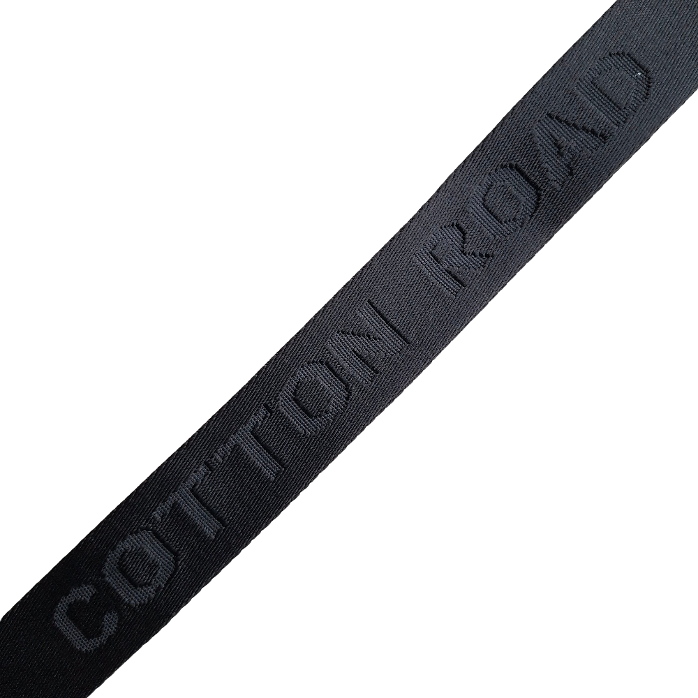 Cotton Road Adjustable Bag Strap: CLASSIC BLACK Tonal Logo BRAND NAME