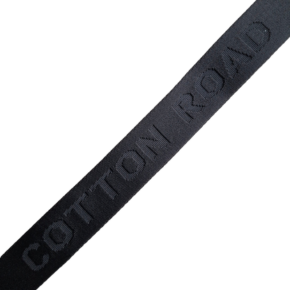 Cotton Road Adjustable Bag Strap: CLASSIC BLACK Tonal Logo BRAND NAME