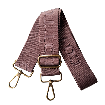 Cotton Road Adjustable Bag Strap: COFFEE BROWN Tonal Logo