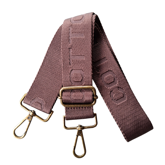 Cotton Road Adjustable Bag Strap: COFFEE BROWN Tonal Logo