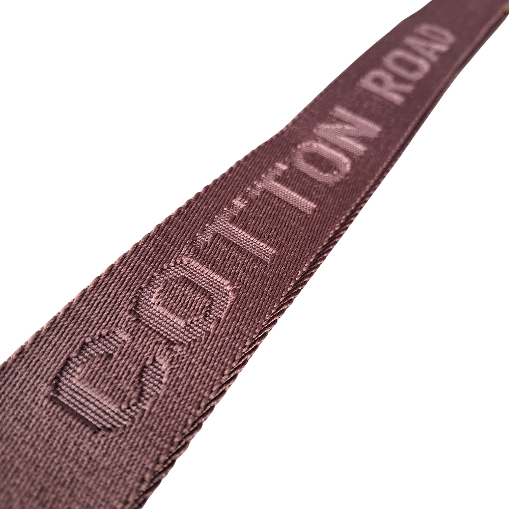 Cotton Road Adjustable Bag Strap: COFFEE BROWN Tonal Logo BRANDED