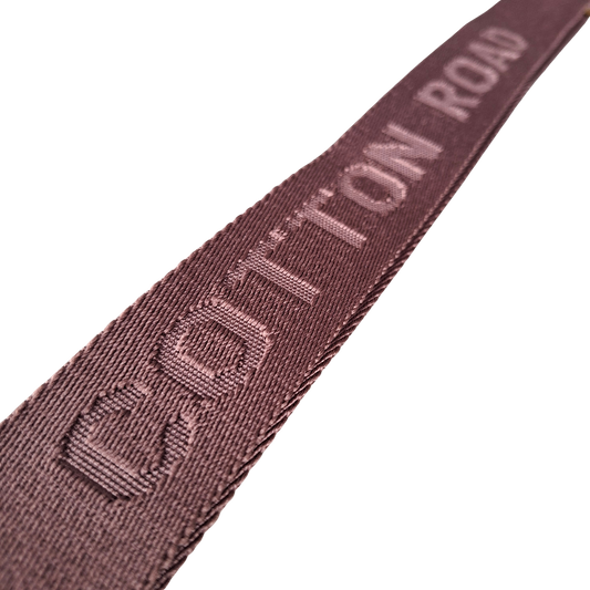 Cotton Road Adjustable Bag Strap: COFFEE BROWN Tonal Logo BRANDED