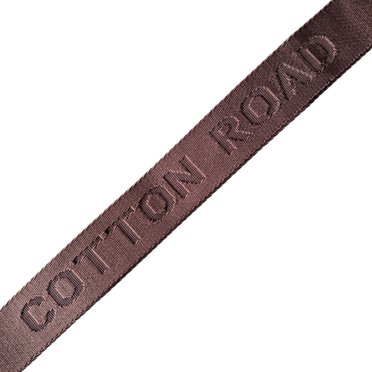 Cotton Road Adjustable Bag Strap: COFFEE BROWN Tonal Logo BRANDED ZOOM