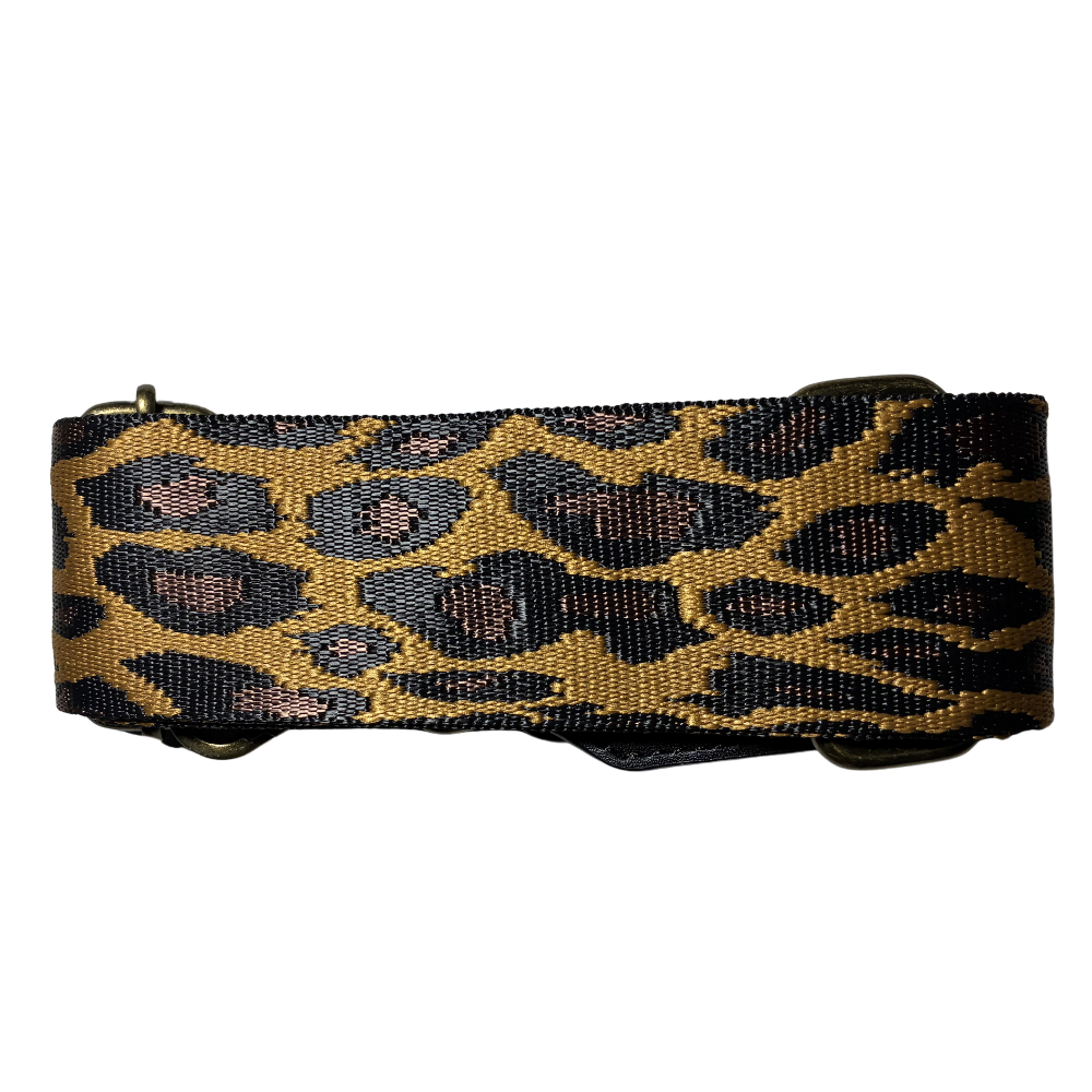 Cotton Road Adjustable Bag Strap: COFFEE BROWN YELLOW LEOPARD PRINT new