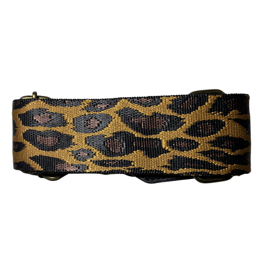 Cotton Road Adjustable Bag Strap: COFFEE BROWN YELLOW LEOPARD PRINT new