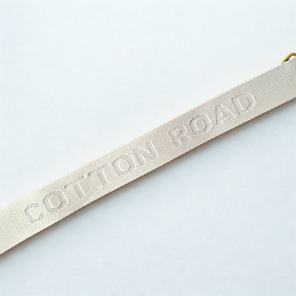 Cotton Road Adjustable Bag Strap: SOFT GREY Tonal Logo BRANDED ZOOM