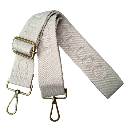 Cotton Road Adjustable Bag Strap: WARM BEIGE Tonal Logo