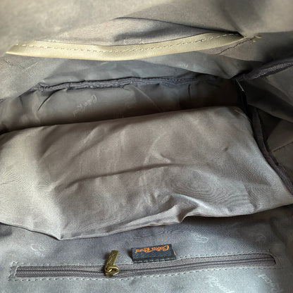 Cotton Road Backpack: PINK Suede-Style PU Leather with Embossed Print INNER VIEW