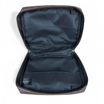 Cotton Road Bible Bag: COFFEE BROWN PU Leather BIBLE Cover with handle OPEN