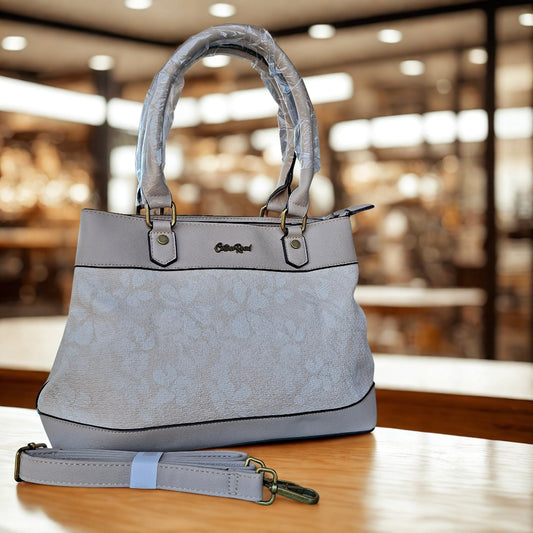 Cotton Road Handbag: BEIGE FLORAL PU Leather Handbag HERO