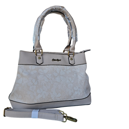 Cotton Road Handbag: BEIGE FLORAL PU Leather Handbag SET