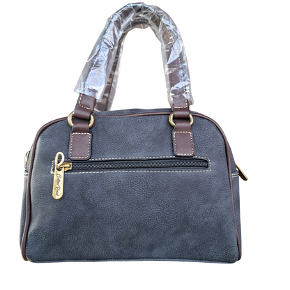 Cotton Road Handbag: BLACK PU Leather Vintage Bag for Women BACK