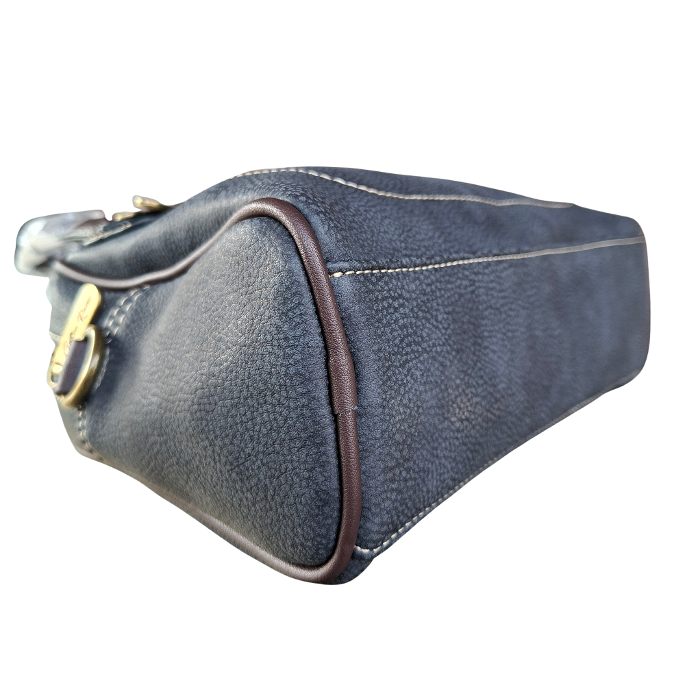 Cotton Road Handbag: BLACK PU Leather Vintage Bag for Women BOTTOM