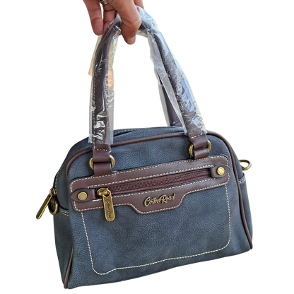 Cotton Road Handbag: BLACK PU Leather Vintage Bag for Women IN HAND