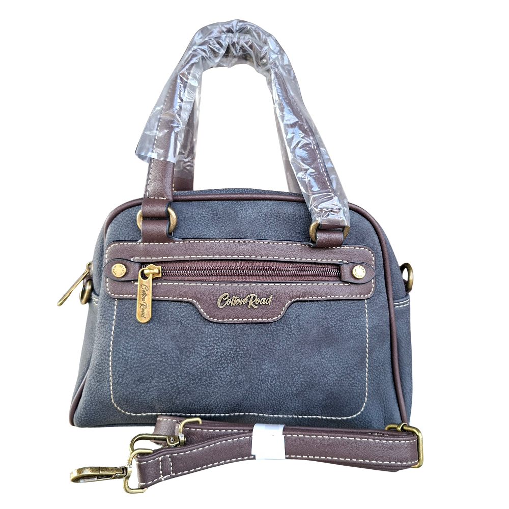 Cotton Road Handbag: BLACK PU Leather Vintage Bag for Women SET