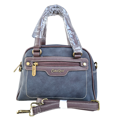 Cotton Road Handbag: BLACK PU Leather Vintage Bag for Women SET