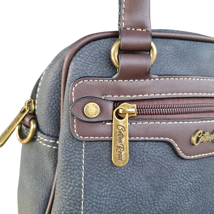 Cotton Road Handbag: BLACK PU Leather Vintage Bag for Women ZOOM