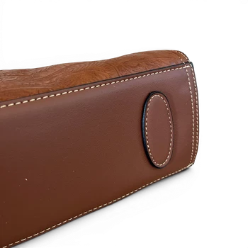 Cotton Road Handbag: BROWN PU Leather Embossed BOTTOM VIEW