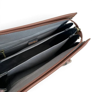 Cotton Road Handbag: BROWN PU Leather Embossed OPEN