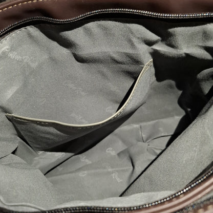 Cotton Road Handbag: DARK COFFEE BROWN Soft PU Leather Double Compartment bag INSIDE OPEN TOP COMPARTMENT