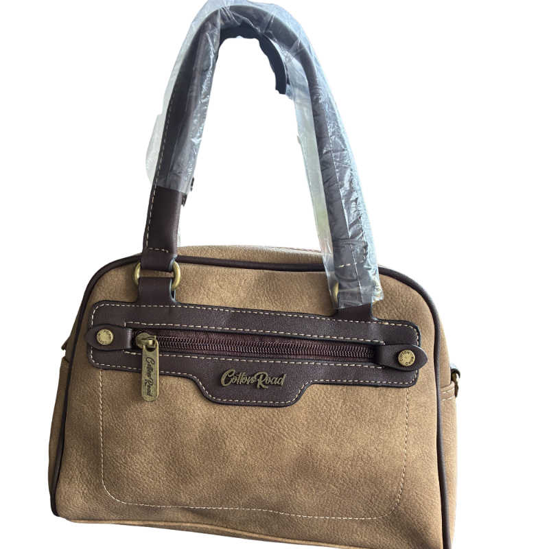 Cotton Road Handbag: KHAKI BROWN PU Leather Vintage Bag for Women