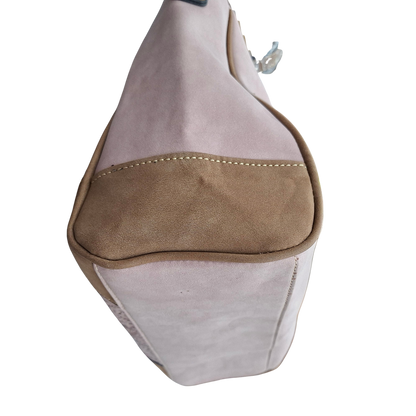 Cotton Road Handbag: PINK PU Leather with Embossed Pattern BOTTOM VIEW