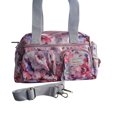 Cotton Road Handbag: PINK PVC Handbag with FLORAL PRINT VIEW SET