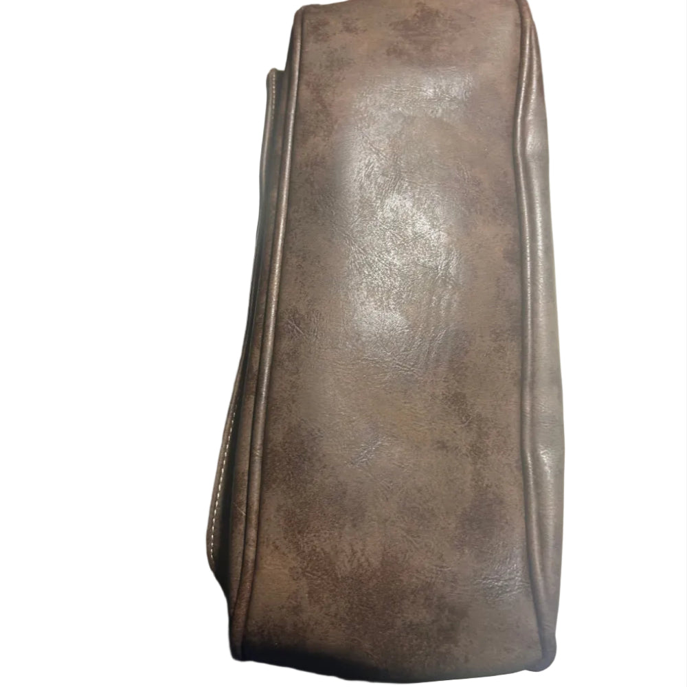 Cotton Road Handbag: Stylish COFFEE Brown PU Leather Bag BOTTOM