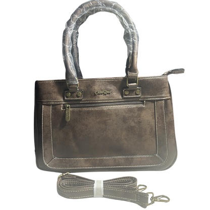 Cotton Road Handbag: Stylish COFFEE Brown PU Leather Bag FRONT