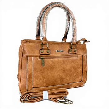 Cotton Road Handbag: Stylish KHAKI Brown PU Leather SLING