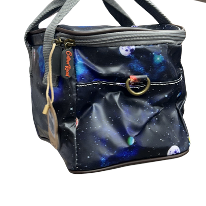 Cotton Road Kids Cooler Bag: DARK BLUE PVC Insulated Lunch Box with SPACE THEME SIDE