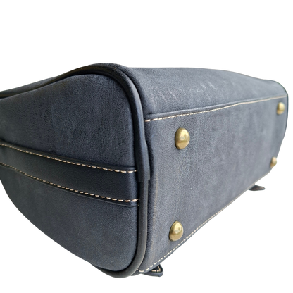 Cotton Road Sling Bag: BLACK PU Leather with Embossed PROTEA and BRANDED Strap BOTTOM