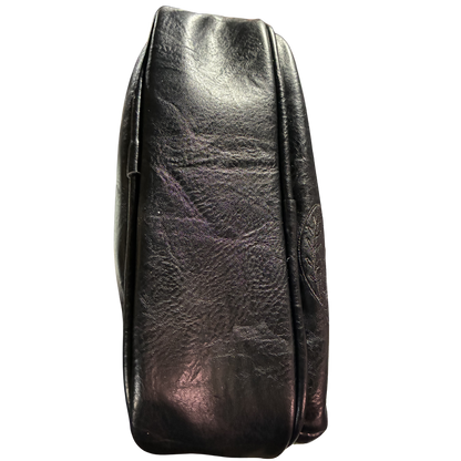 Cotton Road Sling Bag: BLACK Protea PU Leather Crossbody Bag with Branded STRAP BOTTOM