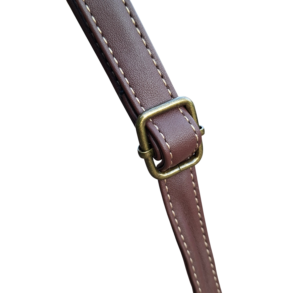 Cotton Road Sling Bag: BROWN Multi-pocket Crossbody with Adjustable Strap BUCKLE DETAIL