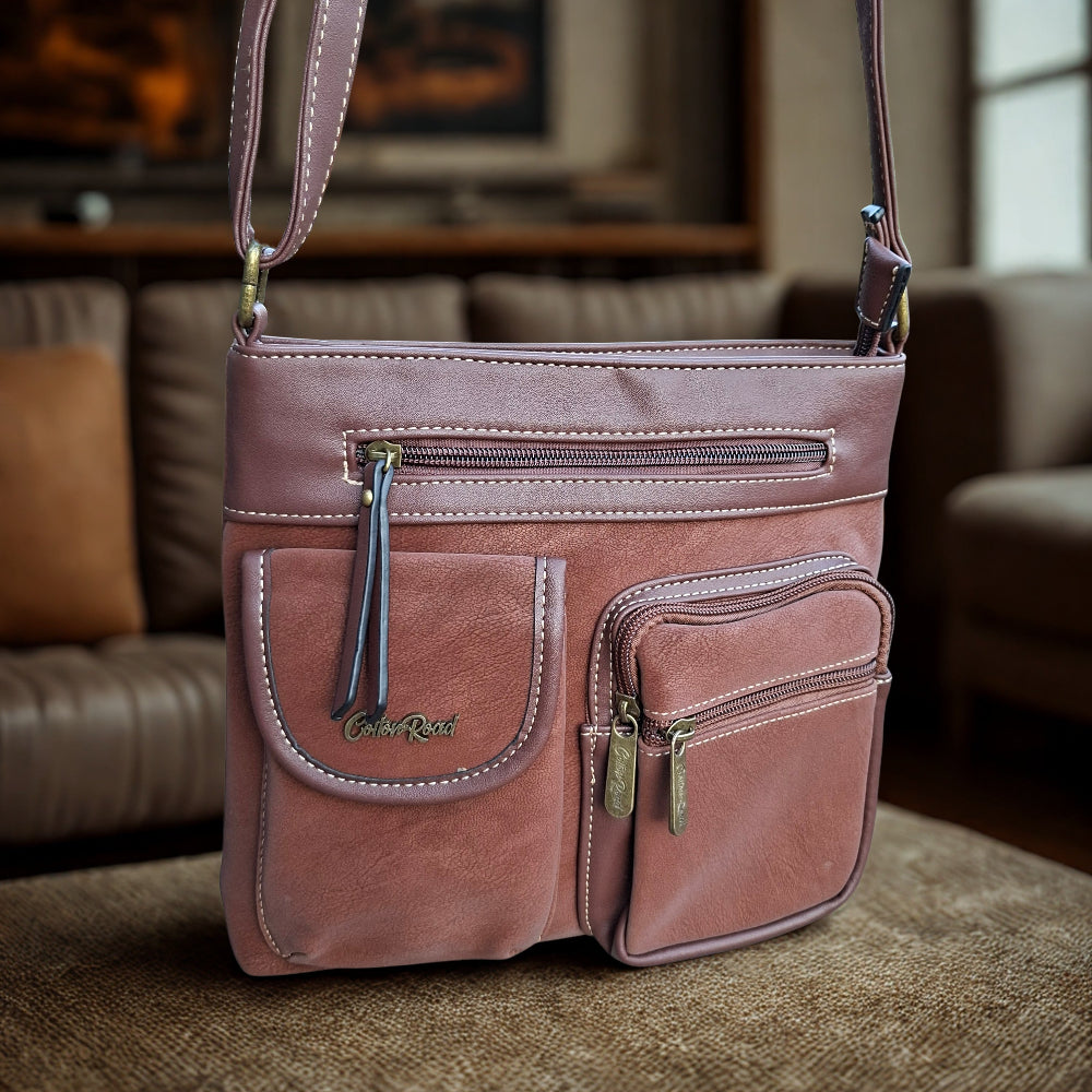 Cotton Road Sling Bag: BROWN Multi-pocket Crossbody with Adjustable Strap LIFESTYLE