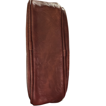 Cotton Road Sling Bag: BROWN Protea PU Leather Crossbody Bag with Branded Strap BOTTOM