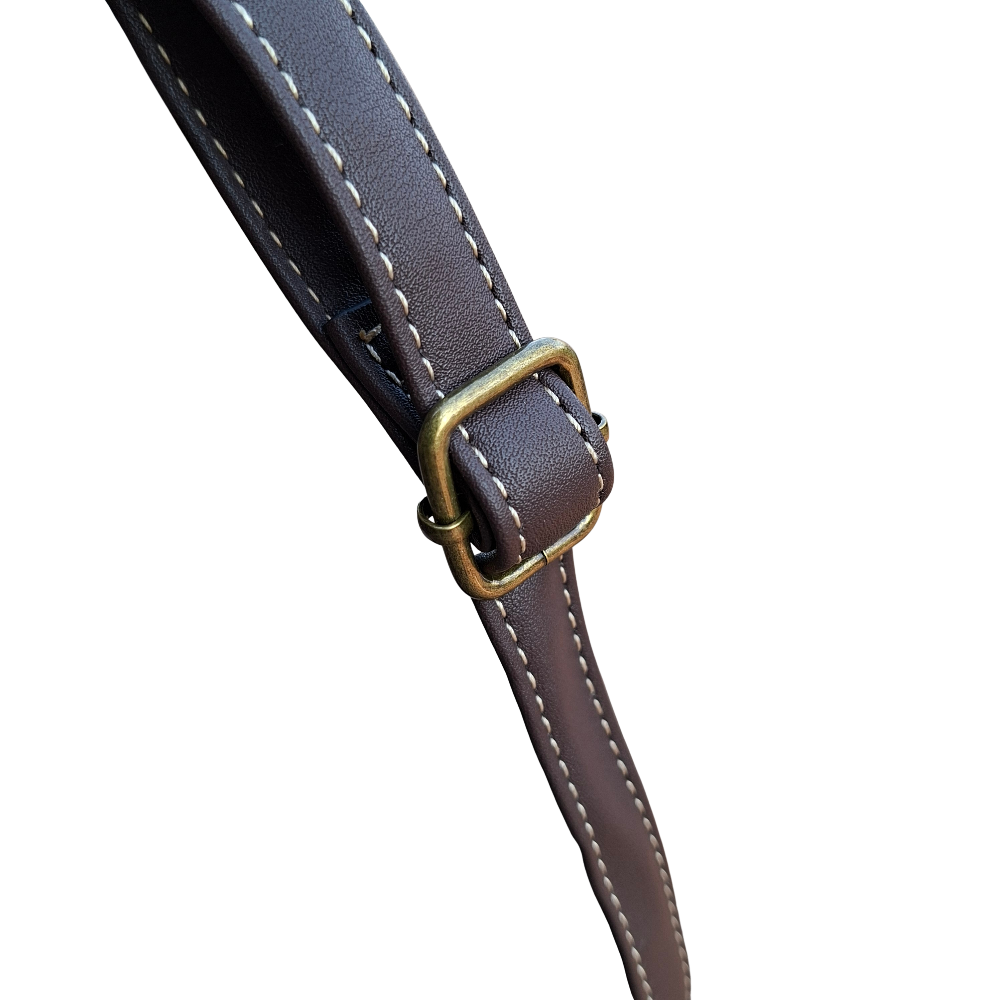 Cotton Road Sling Bag: COFFEE BROWN Multi-pocket Crossbody with Adjustable Strap BUCKLE DETAIL