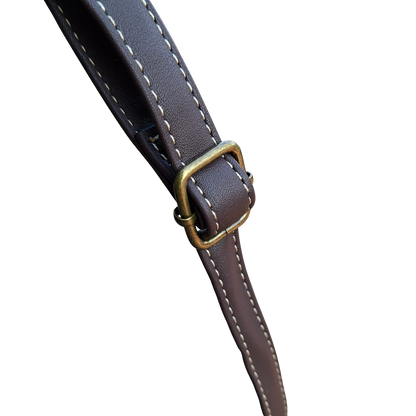 Cotton Road Sling Bag: COFFEE BROWN Multi-pocket Crossbody with Adjustable Strap BUCKLE DETAIL