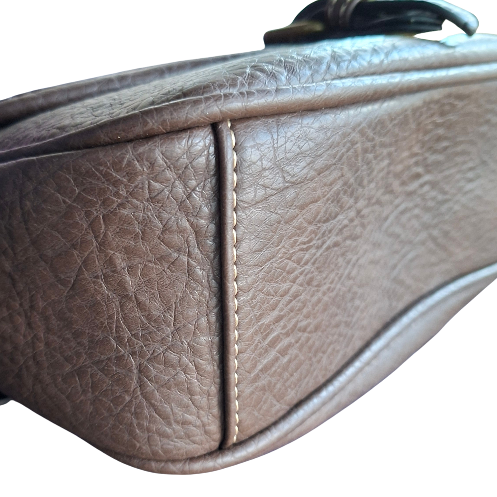 Cotton Road Sling Bag: COFFEE BROWN PU Leather Crossbody with Leopard Print and Buckle Strap BOTTOM