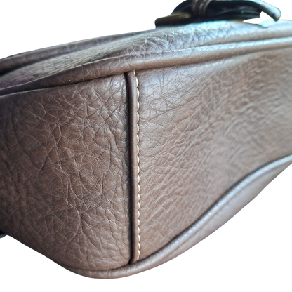 Cotton Road Sling Bag: COFFEE BROWN PU Leather Crossbody with Leopard Print and Buckle Strap BOTTOM
