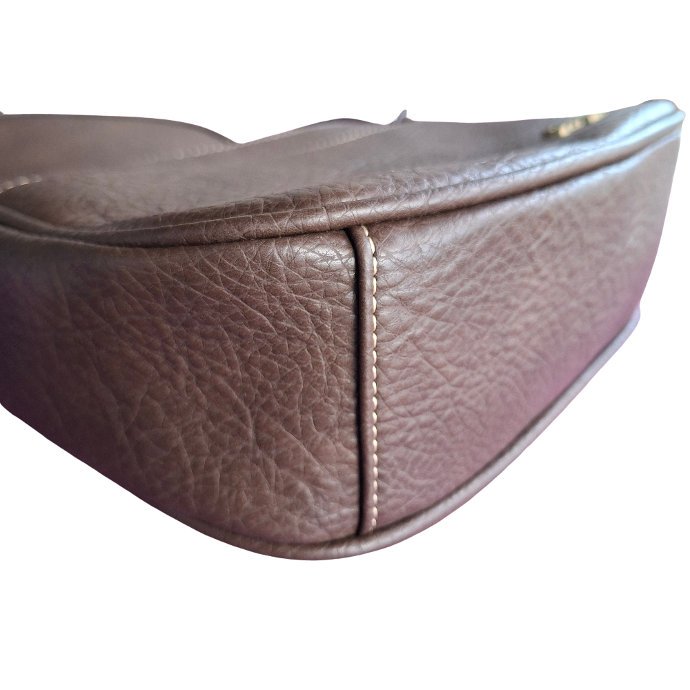 Cotton Road Sling Bag: COFFEE YELLOW PU Leather Crossbody with Leopard Print and Buckle bottom