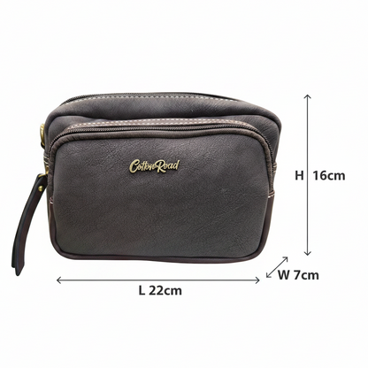 Cotton Road Sling Bag: DARK COFFEE Mini Crossbody with Branded Strap size