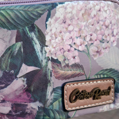 Cotton Road Sling Bag: LILAC FLORAL Canvas Mini Sling Bag top zoom