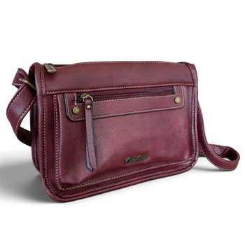 Cotton Road Sling Bag: MAROON PU Leather with Adjustable Strap hero