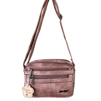 Cotton Road Sling Bag: PINK PU Leather Sling Bag hanging