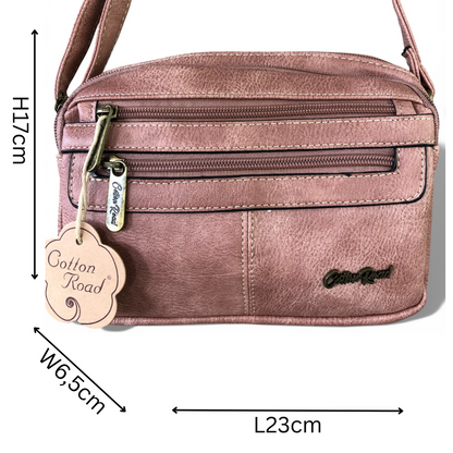 Cotton Road Sling Bag: PINK PU Leather Sling Bag size