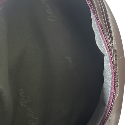 Cotton Road Sling Bag: RED PU Leather Crossbody Bag with Woven Strap INSIDE