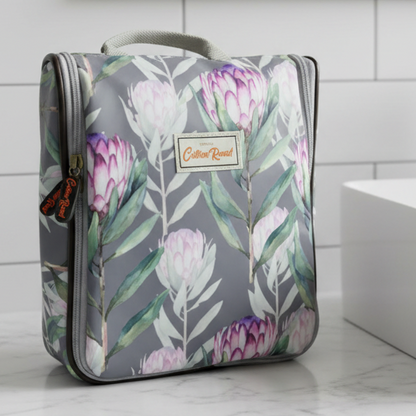 Cotton Road Toiletry Bag: GREY PROTEA PVC Hanging Vanity Bag