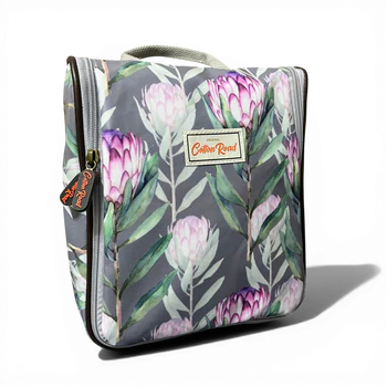 Cotton Road Toiletry Bag: GREY PROTEA PVC Hanging Vanity Bag FRONT